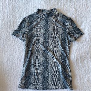 Blue snakeskin top